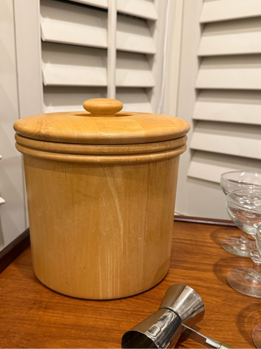 Vintage 70s Dansk Birchwood Ice Bucket